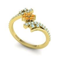 Simple Floral Pave Bypass Anvaya Ring