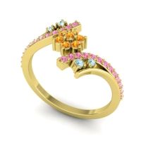 Simple Floral Pave Bypass Anvaya Ring