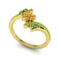 Simple Floral Pave Bypass Anvaya Ring