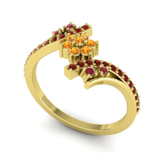 Simple Floral Pave Bypass Anvaya Ring