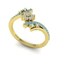 Simple Floral Pave Bypass Anvaya Ring