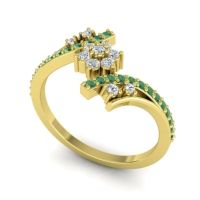 Simple Floral Pave Bypass Anvaya Ring