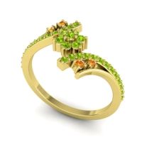 Simple Floral Pave Bypass Anvaya Ring