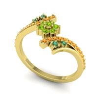 Simple Floral Pave Bypass Anvaya Ring