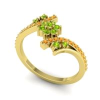 Simple Floral Pave Bypass Anvaya Ring