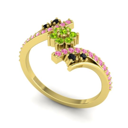 Simple Floral Pave Bypass Anvaya Ring