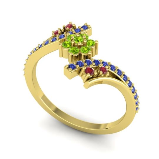Simple Floral Pave Bypass Anvaya Ring