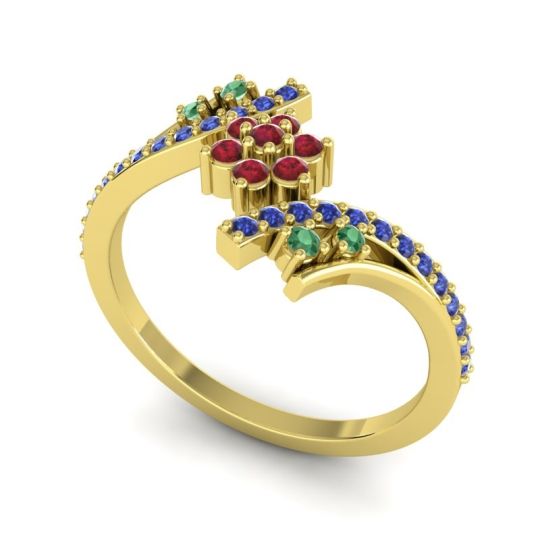 Simple Floral Pave Bypass Anvaya Ring