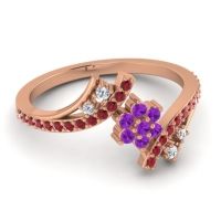 Simple Floral Pave Bypass Anvaya Ring
