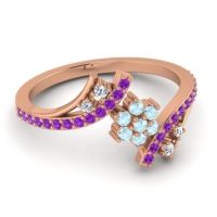 Simple Floral Pave Bypass Anvaya Ring