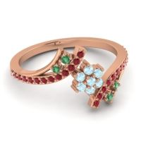 Simple Floral Pave Bypass Anvaya Ring