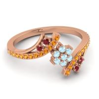 Simple Floral Pave Bypass Anvaya Ring