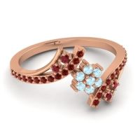 Simple Floral Pave Bypass Anvaya Ring