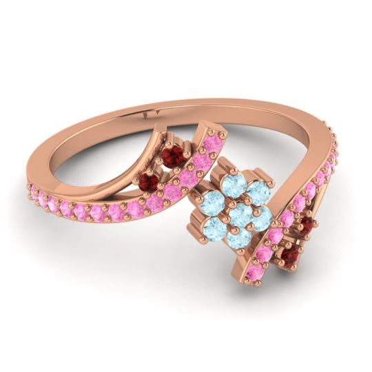Simple Floral Pave Bypass Anvaya Ring