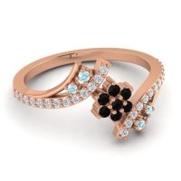 Simple Floral Pave Bypass Anvaya Ring