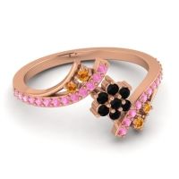 Simple Floral Pave Bypass Anvaya Ring