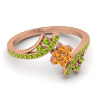 Simple Floral Pave Bypass Anvaya Ring