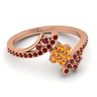 Simple Floral Pave Bypass Anvaya Ring