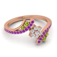 Simple Floral Pave Bypass Anvaya Ring