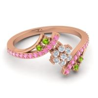 Simple Floral Pave Bypass Anvaya Ring