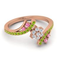 Simple Floral Pave Bypass Anvaya Ring
