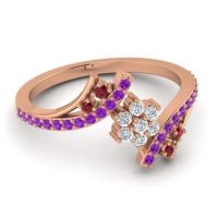 Simple Floral Pave Bypass Anvaya Ring