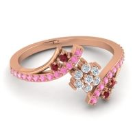 Simple Floral Pave Bypass Anvaya Ring