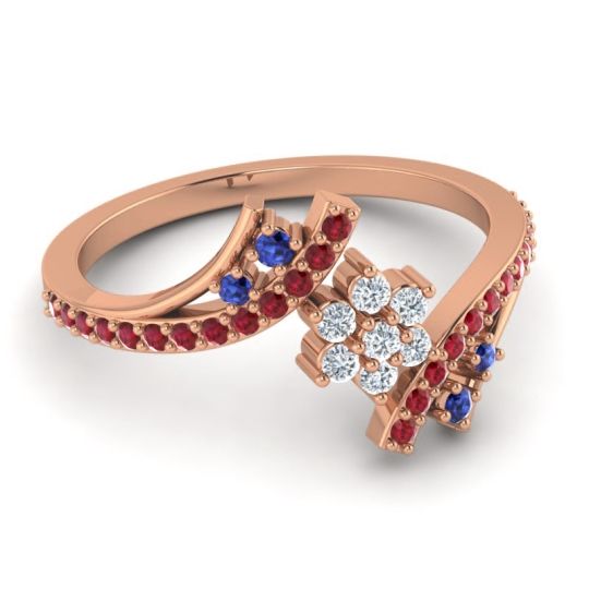 Simple Floral Pave Bypass Anvaya Ring