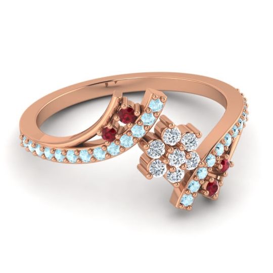 Simple Floral Pave Bypass Anvaya Ring