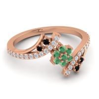 Simple Floral Pave Bypass Anvaya Ring