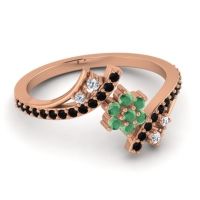 Simple Floral Pave Bypass Anvaya Ring