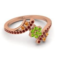Simple Floral Pave Bypass Anvaya Ring