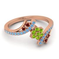 Simple Floral Pave Bypass Anvaya Ring