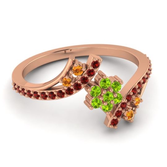 Simple Floral Pave Bypass Anvaya Ring