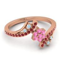Simple Floral Pave Bypass Anvaya Ring