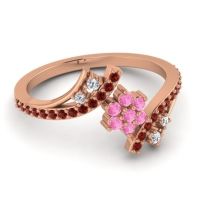 Simple Floral Pave Bypass Anvaya Ring