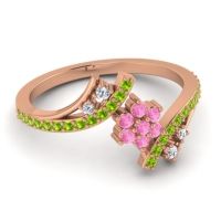 Simple Floral Pave Bypass Anvaya Ring