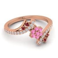 Simple Floral Pave Bypass Anvaya Ring