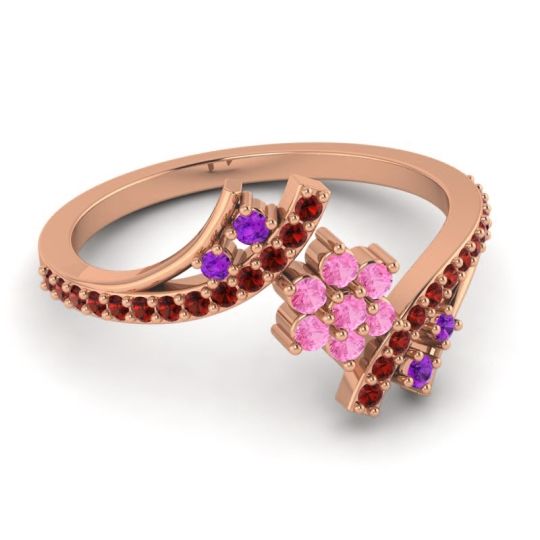 Simple Floral Pave Bypass Anvaya Ring