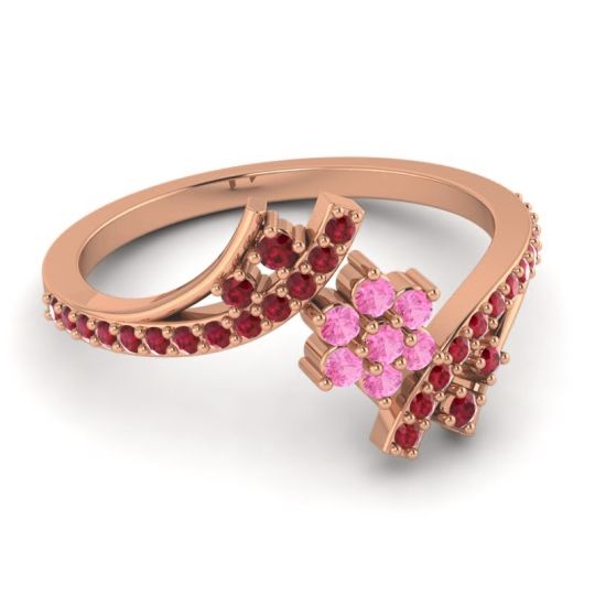 Simple Floral Pave Bypass Anvaya Ring