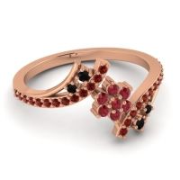 Simple Floral Pave Bypass Anvaya Ring