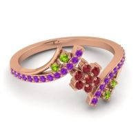 Simple Floral Pave Bypass Anvaya Ring