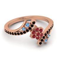 Simple Floral Pave Bypass Anvaya Ring