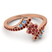 Simple Floral Pave Bypass Anvaya Ring