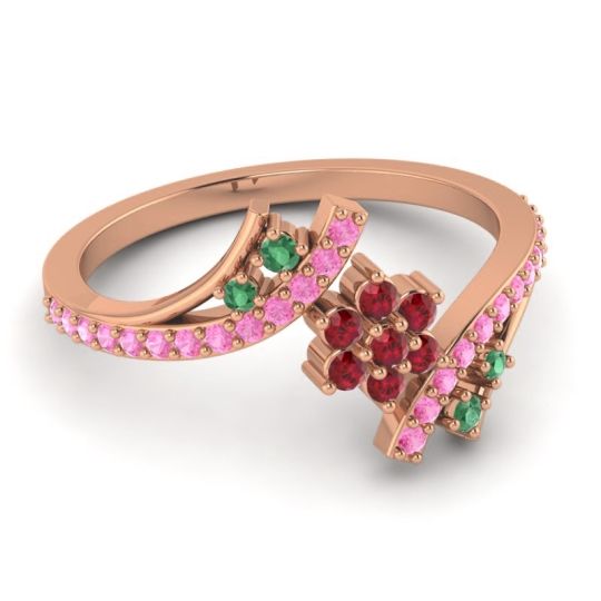 Simple Floral Pave Bypass Anvaya Ring