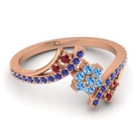 Simple Floral Pave Bypass Anvaya Ring