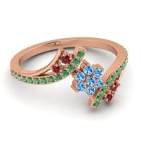 Simple Floral Pave Bypass Anvaya Ring