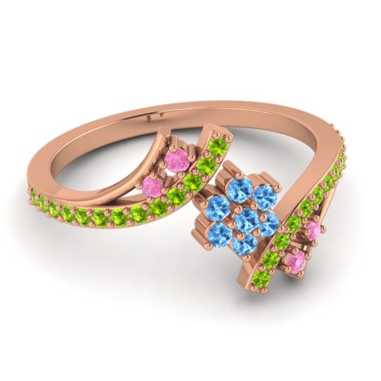 Simple Floral Pave Bypass Anvaya Ring
