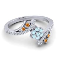 Simple Floral Pave Bypass Anvaya Ring