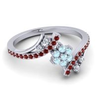 Simple Floral Pave Bypass Anvaya Ring